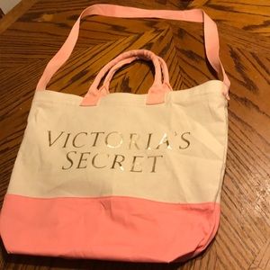 Victoria secret- pink and cream tote